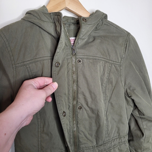 Khaki Cinched Waist Parka Jacket - Picture 3 of 11